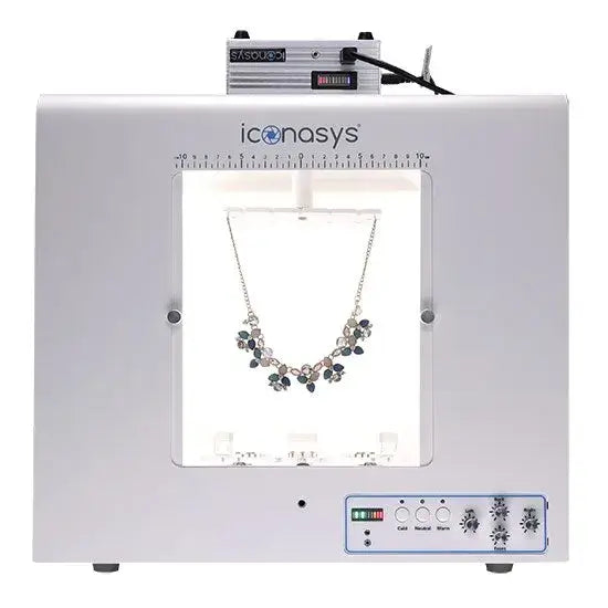360 jewelry photography light box showcasing a necklace inside the LumiCube, ideal for professional jewelry photography.
