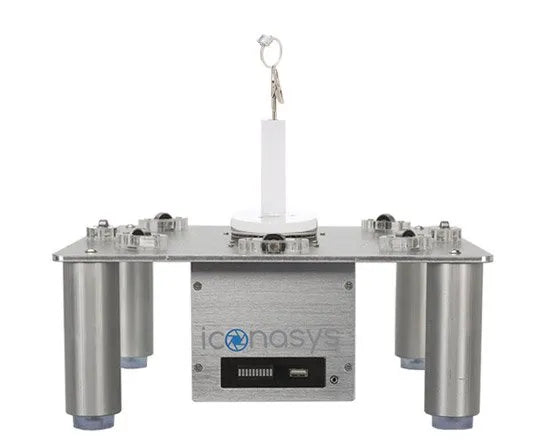 360 product photography turntable in silver with software-controlled features for precise product capture.