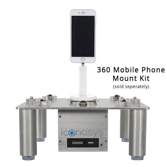 360 product photography turntable with mobile phone mount kit for stunning 360° product shots.