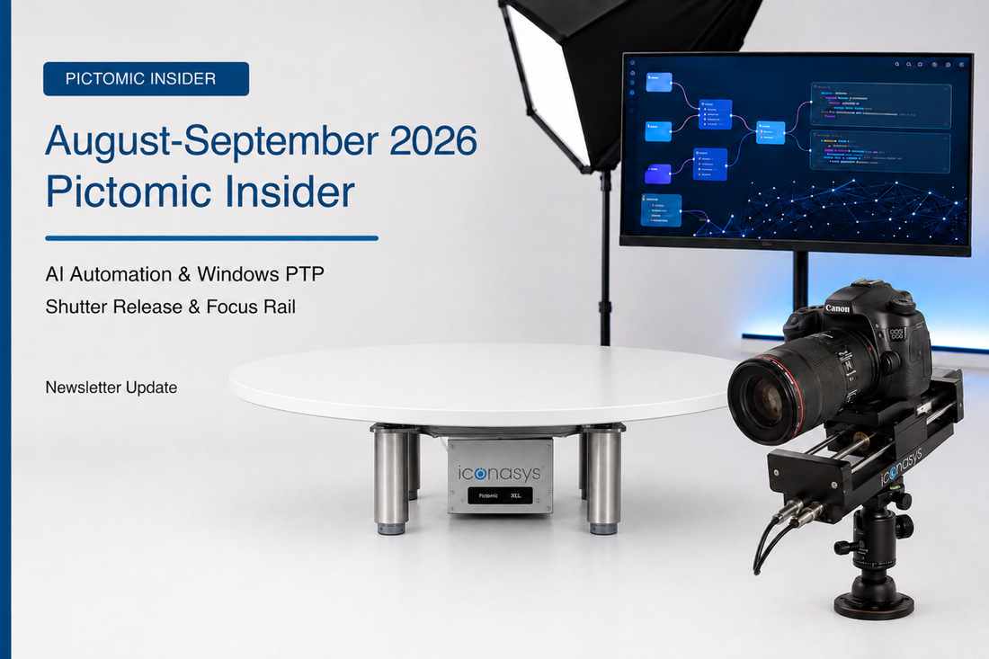 August & September 2026 Pictomic Insider Newsletter showcasing AI Automation and photography equipment.