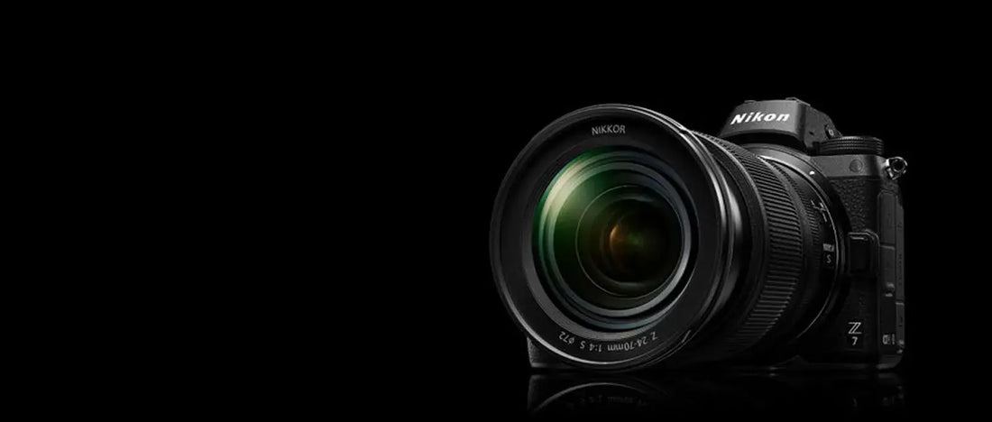 Nikon camera on a black background, used for tips to troubleshoot Nikon Camera Connection.