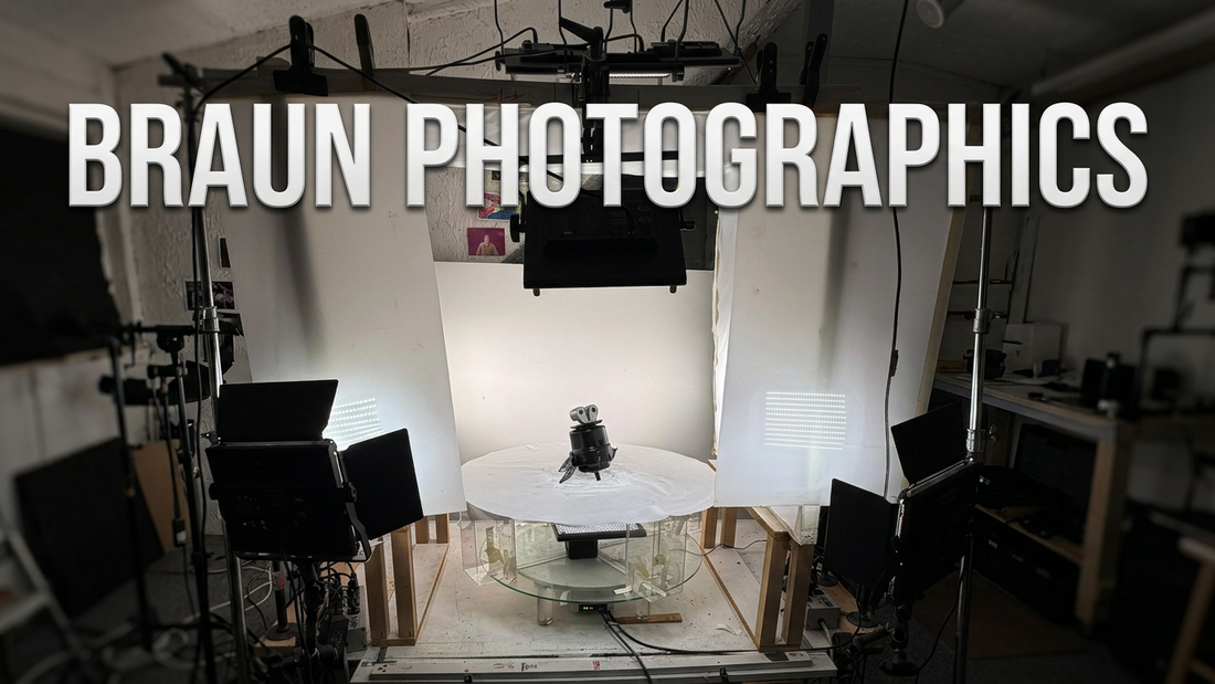 Studio setup for Braun Photographics Case Study showcasing lighting and equipment.