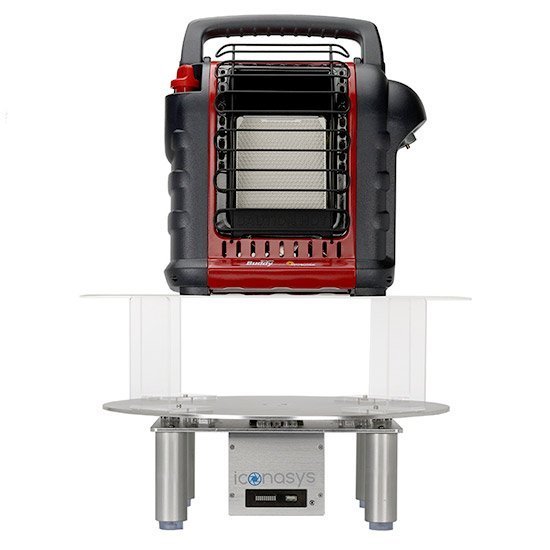 Silver Series 360 Photography Turntables with a product on top of a Silver XL.