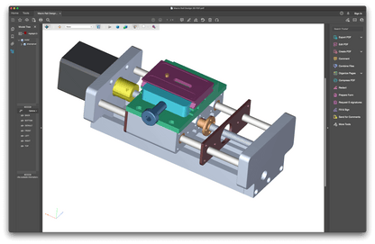 3D rendering of the Automated Focus Stacking Rail showcasing its precision components for macro photography.